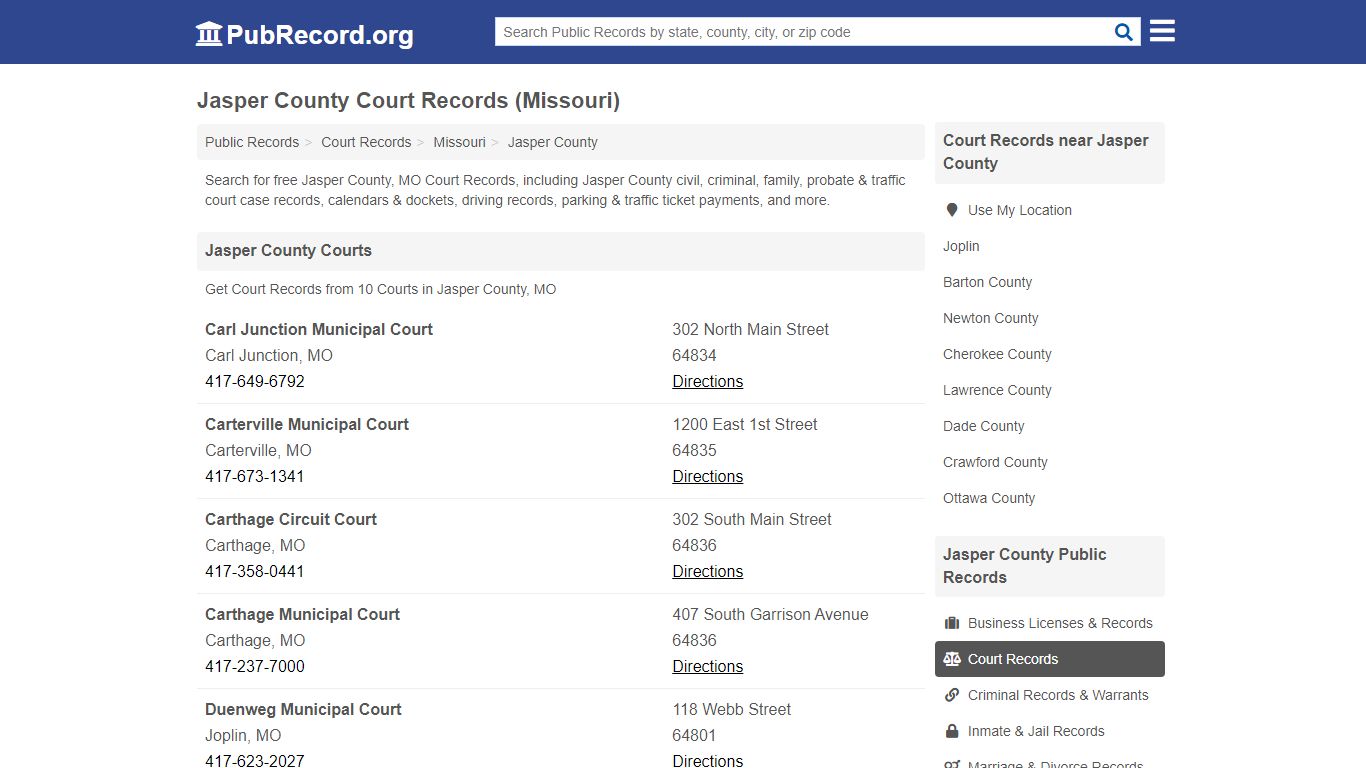 Free Jasper County Court Records (Missouri Court Records)